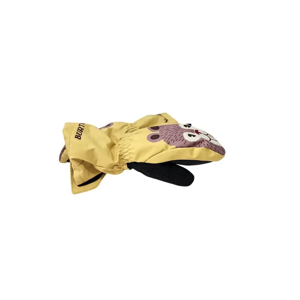Burton Little Kids Yellow Minishred Grommitt Mittens Snow Bear Ski Snowboard